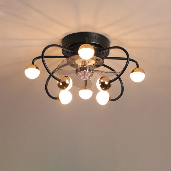Nordic Creative Branch Cage LED Semi-Flush Mount Ceiling Fan Light - Image 15