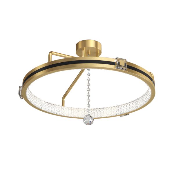 Round Rings Crystal Glass Ball Decor 3 Step Dimming Modern Ceiling Lights - Image 6