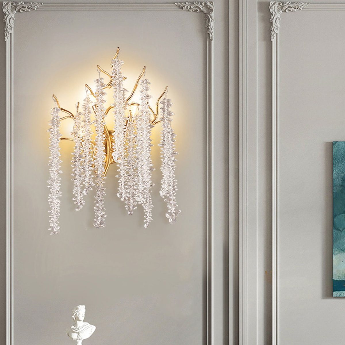 Modern Light Luxury Tree Branch Crystal 3-Light Wall Sconce Lamp - Image 23