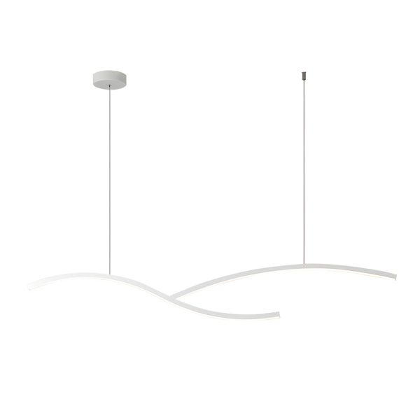 39.4"/47.2" Wide Black/White Wave Linear LED Pendant - Image 7