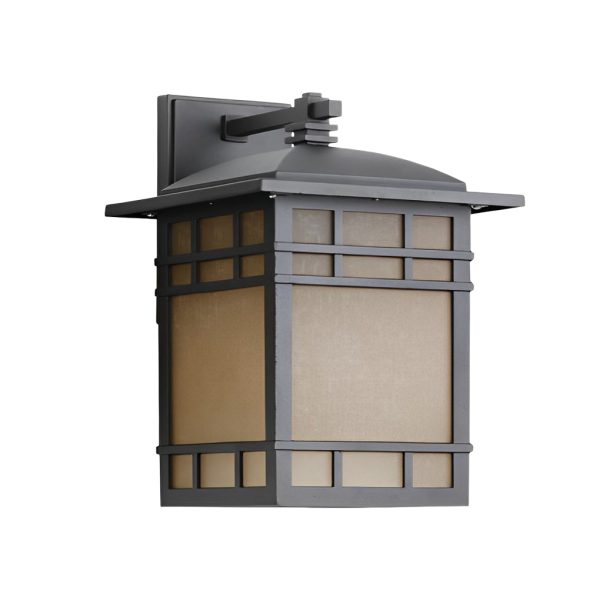 Square Retro Waterproof Yellow Glass Shade Vintage Outdoor Wall Lights - Image 5