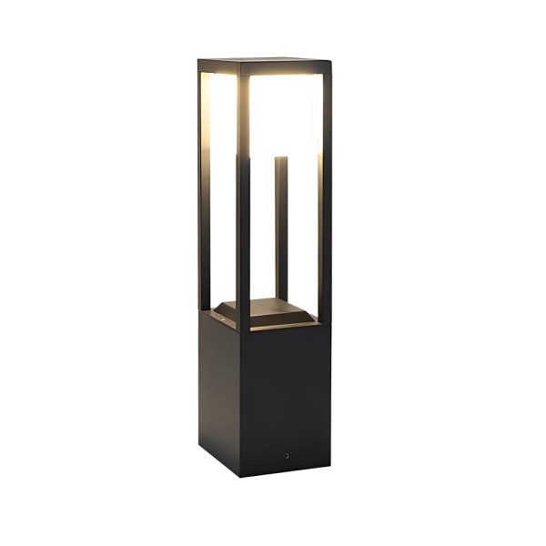 Square Aluminum Waterproof LED Black Modern Solar Pathway Lights Lawn Lamp - Image 7