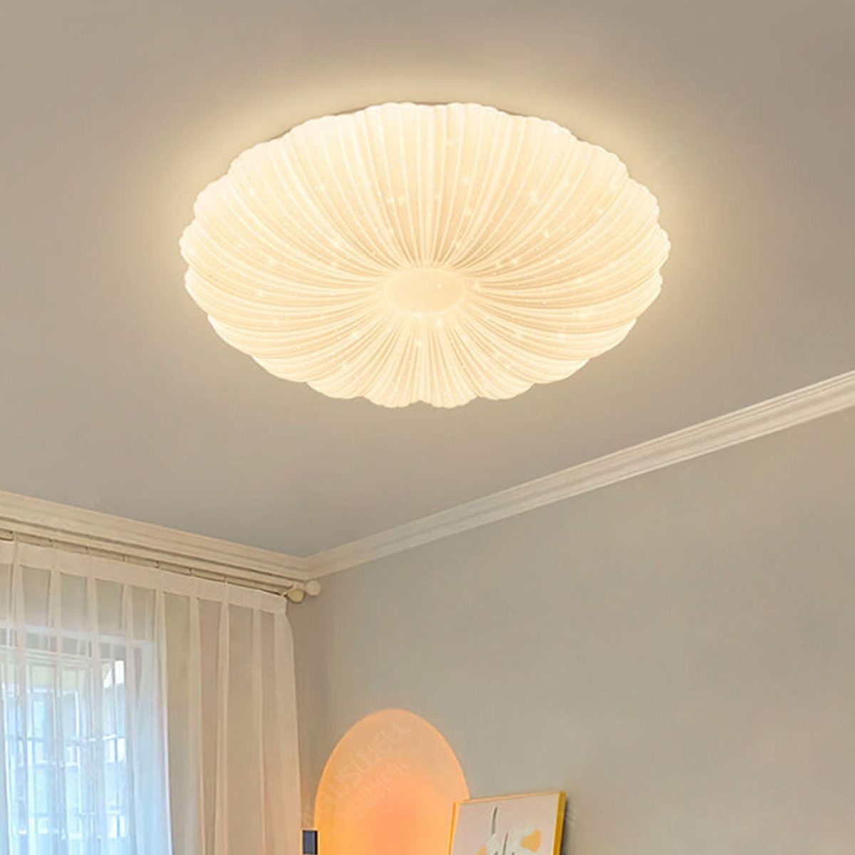 Modern Minimalist Shell Acrylic Round LED Flush Mount Ceiling Light - Image 1