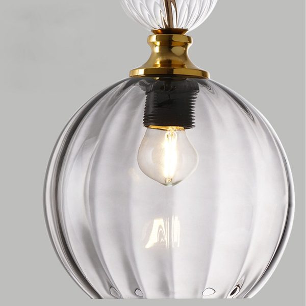 Danish Creative Stripes Glass Round 1/3 Light Chandelier - Image 6