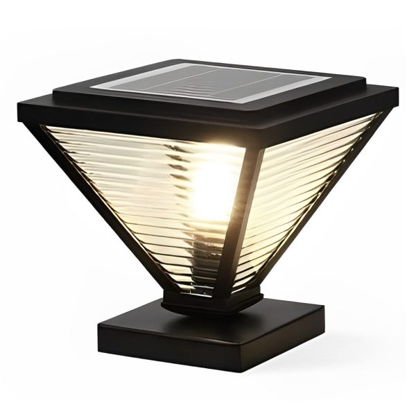 Simple Geometric Shape Waterproof Black Modern Solar Fence Post Lights - Image 10