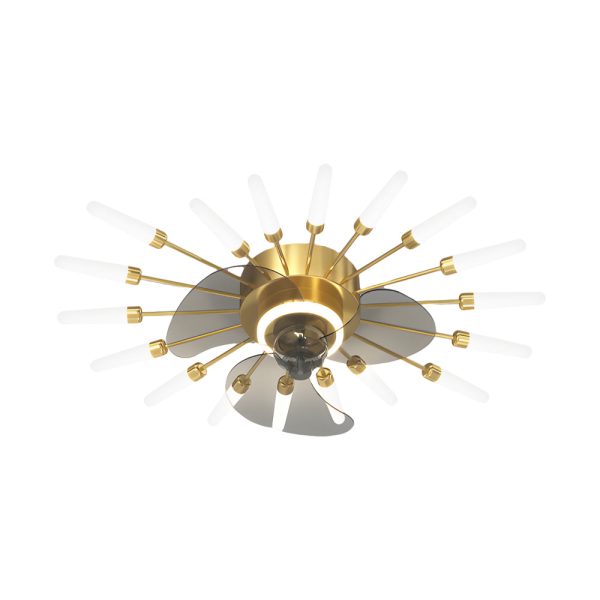 Creative Flower Mute Three Step Dimming Nordic Fans Ceiling with Lights - Image 5