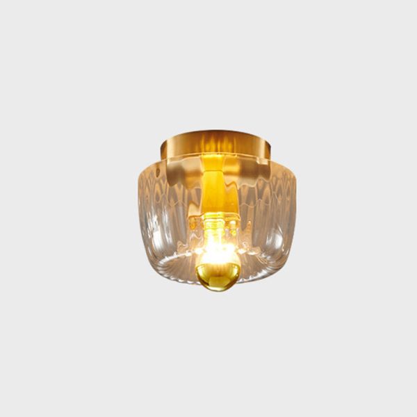 Modern Luxury Glass Sun Shape Full Copper Dual Purpose 1-Light Flush Mount Light - Image 5