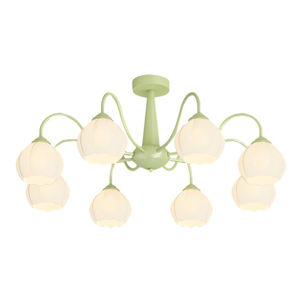 8 Round Flowers Bell Orchid Three Step Dimming Modern Ceiling Lights Fixture - Image 6