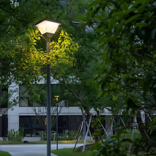 1-Light Black 98-In/118-In Solar LED Square Post Street Light - Image 5