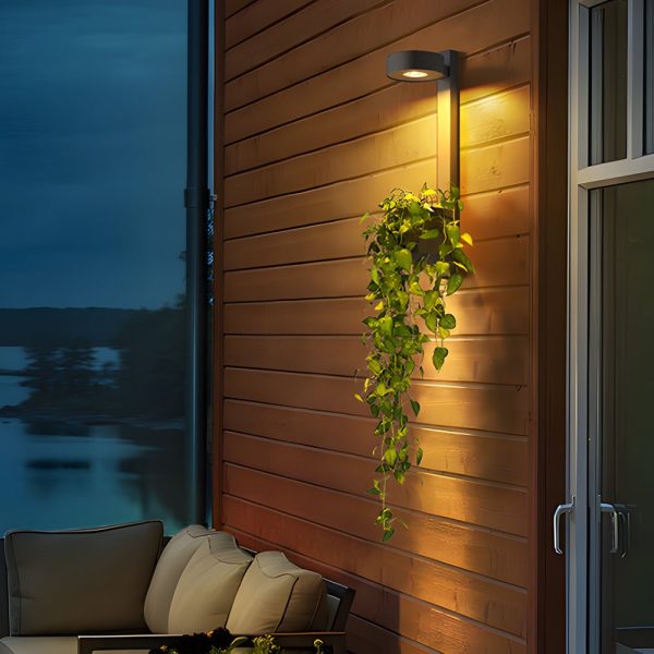 1-Light Solar Wall Mounted Plant Stand Outdoor Wall Light with Planter - Image 5