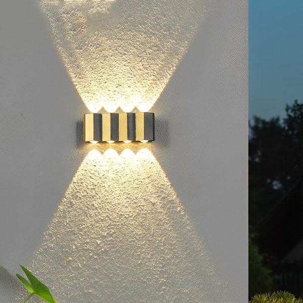 Black & Gold Aluminum LED Outdoor Up Down Wall Light - Image 6