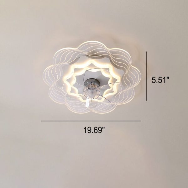 Modern Light Luxury Geometric Line Design LED Flush Mount Ceiling Fan Light - Image 10