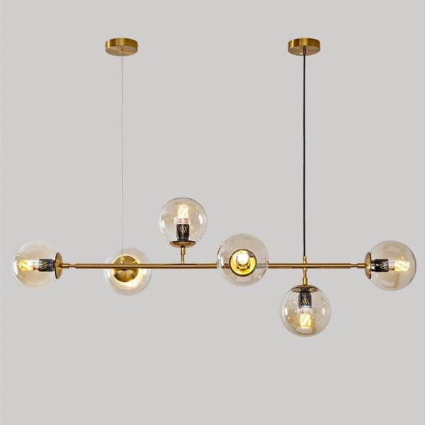 Modern Minimalist Long Glass Round Globe Island Light 6-Light Chandelier - Image 8
