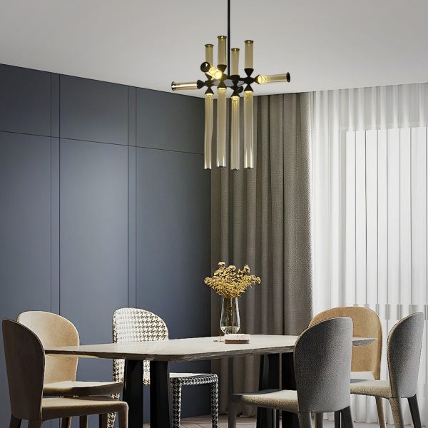 Creative Spliced Glass Tube LED Minimalist Nordic Chandelier Pendant Lights - Image 2