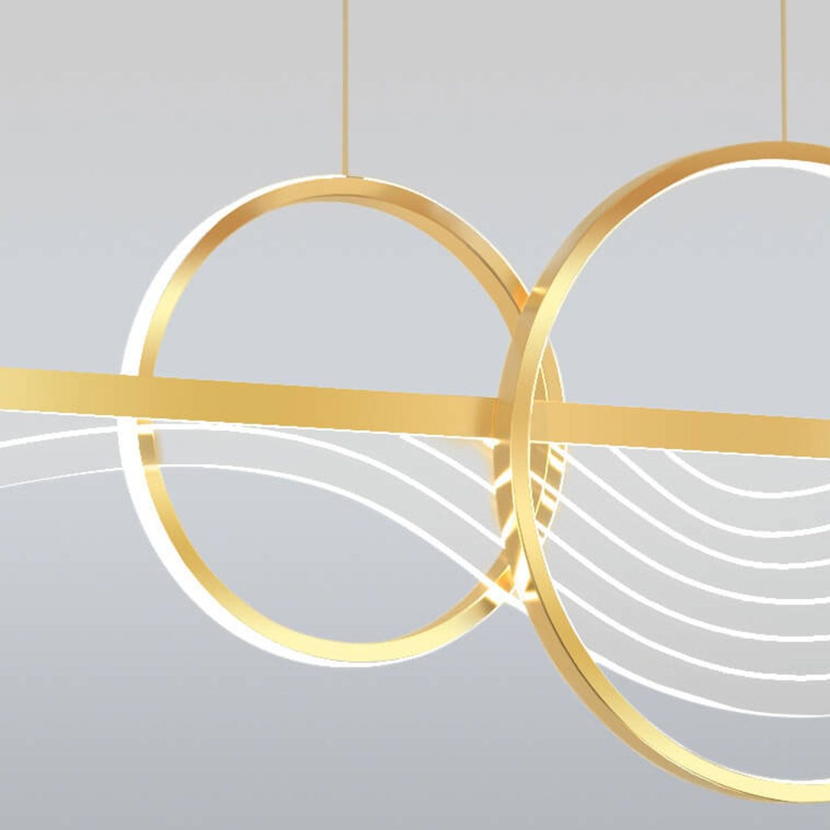 Nordic Light Luxury Butterfly Round Linear Island Light LED Chandelier - Image 13