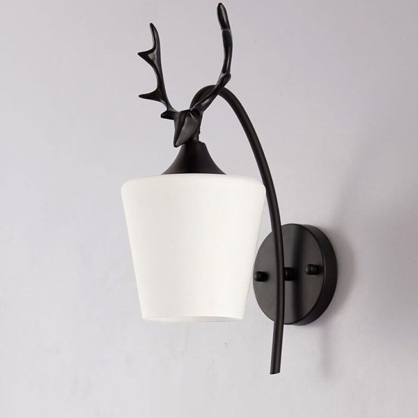 Nordic Creative Antler Glass Cone Shade 1-Light Wall Sconce Lamp - Image 4
