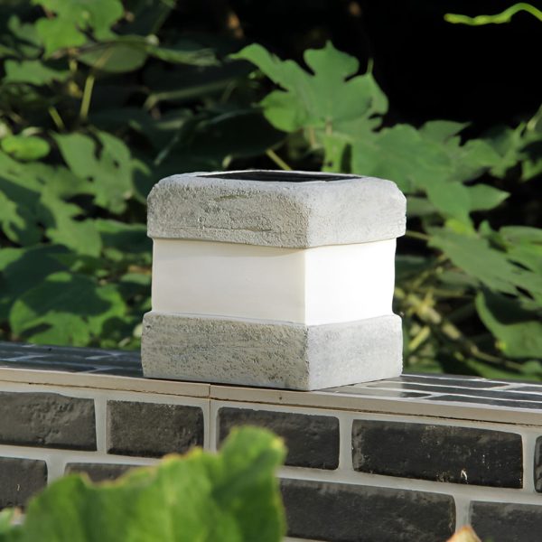 Modern Square Resin Solar Light Waterproof LED Garden Lamp - Image 6