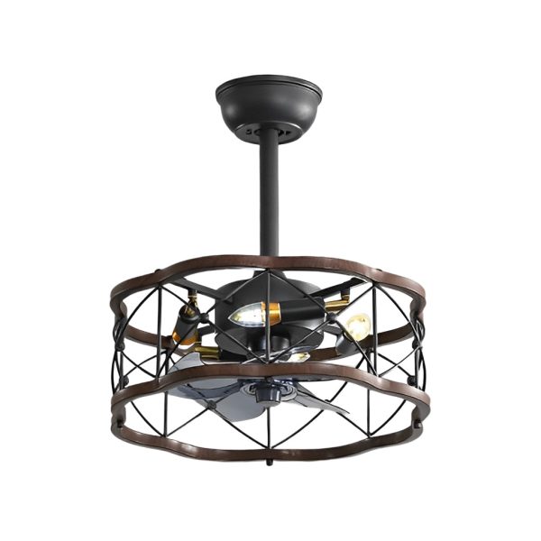 Retro Three Step Dimming LED Mute Bladeless Ceiling Fans with Remote - Image 17