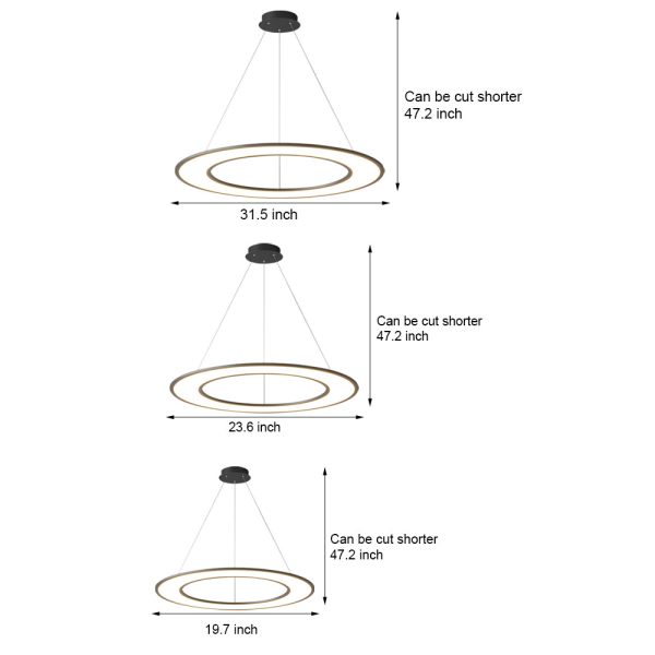 Planet Rings LED Pendant Light in Black/White - Image 8