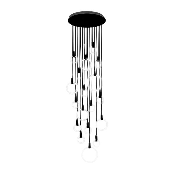 Minimalist Rings Stepless Dimming LED Nordic Duplex Stair Chandelier - Image 14