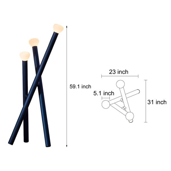 3-light Minimalist Modern Stick Floor Lamp - Image 6