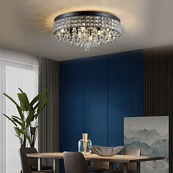 19'' Round Crystal Pendants LED Ceiling Lights Fixture Ceiling Lamp - Image 5