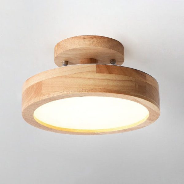 Nordic Log Round LED Semi-Flush Mount Ceiling Light - Image 12