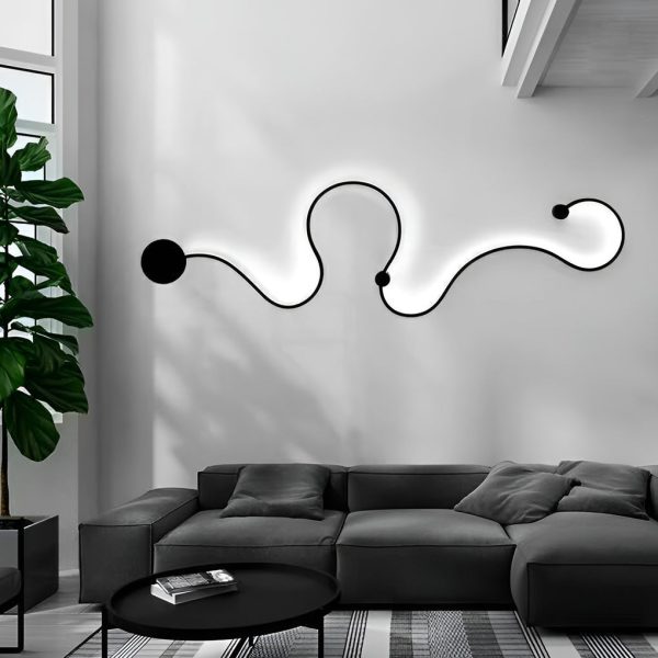 Creative Long Curved Linear LED Modern Wall Sconce Lighting Wall Light Wall Lamp - Image 2