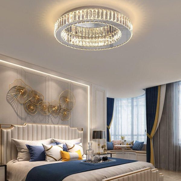 Modern Round Flush Mount Lighting Crystal LED Ceiling Light - Image 14