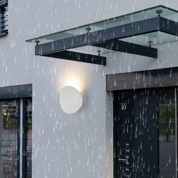 Minimalist Round 1-Light LED Indoor Outdoor Wall Sconce Lamp - Image 11
