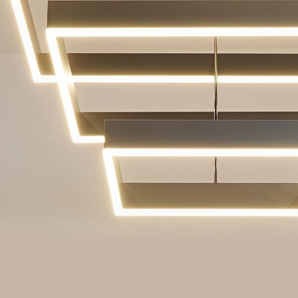 3 Layers Square Stepless Dimming LED Black Modern Chandelier with Remote Control - Image 7