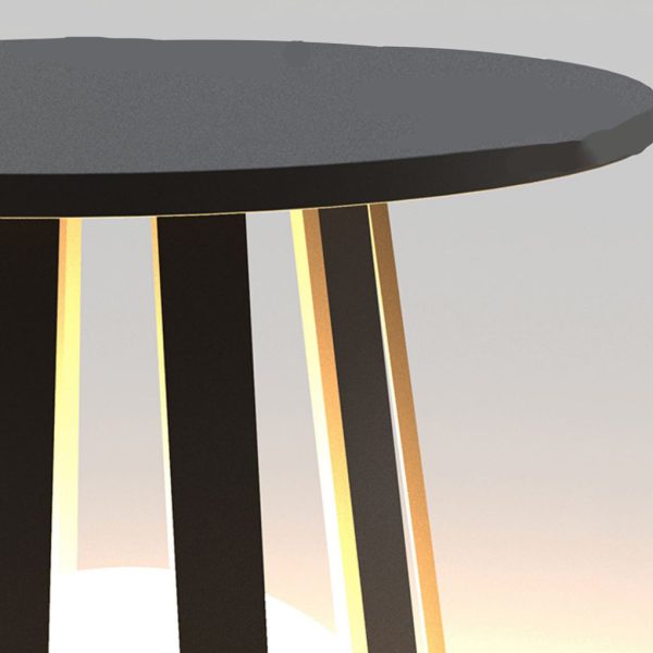Round Waterproof RGB Iron Small Coffee Table Solar Light Outdoor Lanterns - Image 10