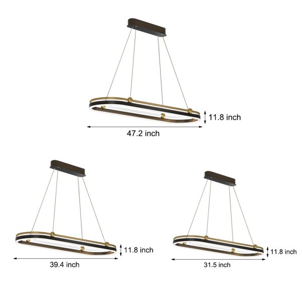 Oval Ring Aluminum Simple Modern Dining Room Chandeliers Hanging Lamp - Image 8