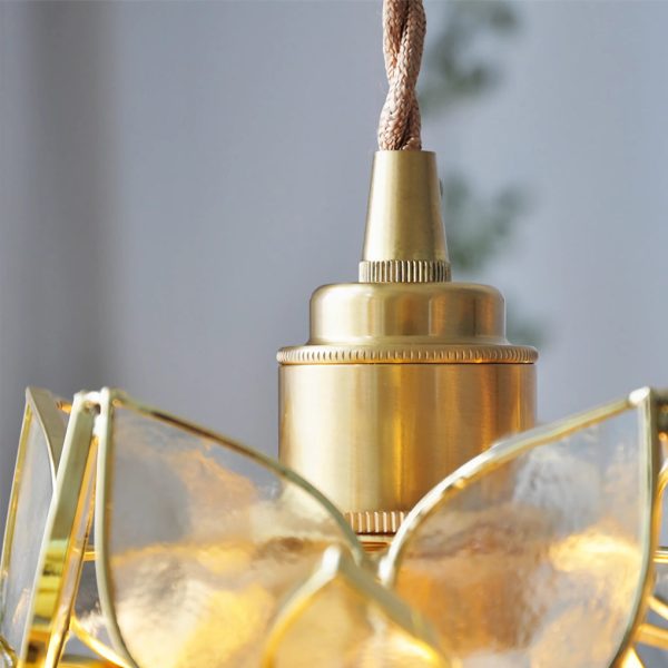 Glass Gardenia Petals Romantic Warm LED French Style Pendant Lights Fixture - Image 6