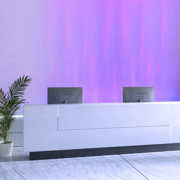Modern Art Deco Dynamic Water Pattern Rectangle Cylinder Aluminum Acrylic LED Standing Floor Lamp For Living Room - Image 2