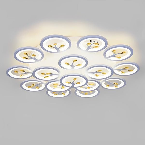 16 Lights Flower Dimmable LED White Nordic Ceiling Lights Flush Mount Lighting - Image 13