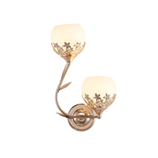 2-Light Glass Flower LED Simple European Style Wall Sconces Lighting - Image 9