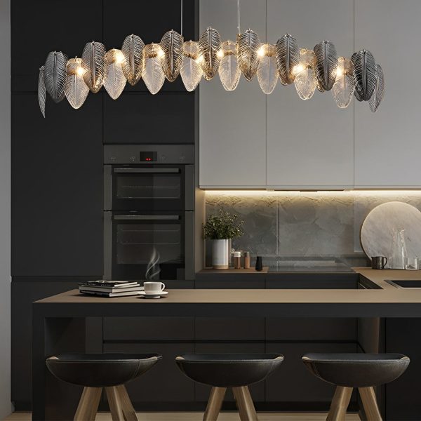 Romantic Creative Feathers Glass Three Step Dimming Modern Chandelier - Image 6