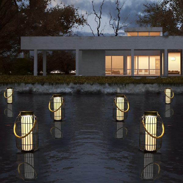 Classic Iron Lantern Waterproof Intelligent Portable Solar Lawn Lamp - Image 10