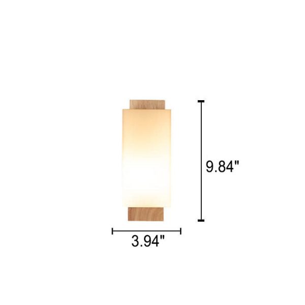 Modern Minimalist Solid Wood Square Glass Column 1-Light Wall Sconce Lamp - Image 8