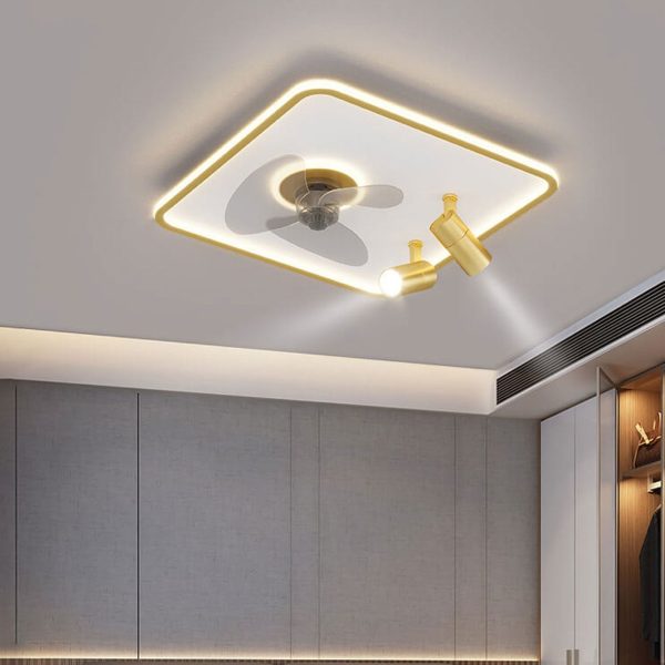 Minimalist Ultra-thin Square Spotlight  LED Flush Mount Ceiling Fan Light - Image 2