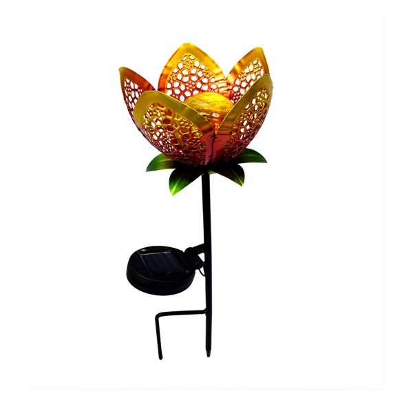 Mystical Moon & Sun Flame Iron Hollow Projector Solar Garden Light - Image 24