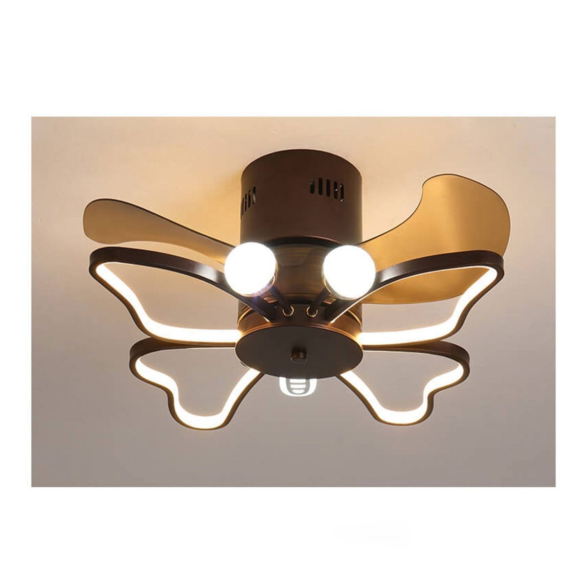 Nordic Creative Butterfly Shape LED Semi-Flush Mount Ceiling Fan Light - Image 10