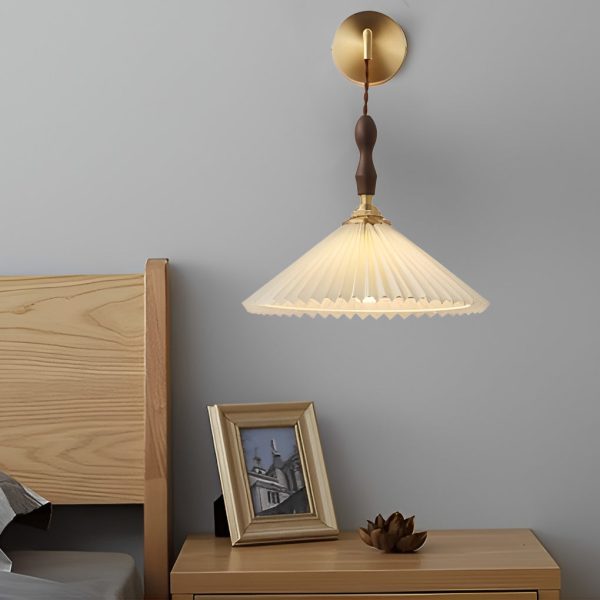 Classic Pleated Shaped LED White Nordic Pendant Lights Wall Lamp - Image 2