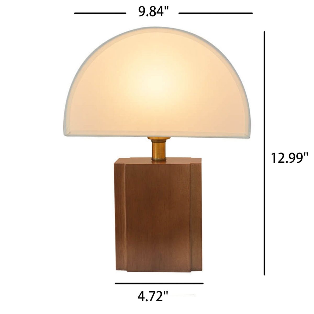 Vintage Semicircle Fabric Wooden Base 1-Light Table Lamp - Image 4