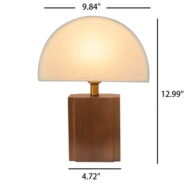 Vintage Semicircle Fabric Wooden Base 1-Light Table Lamp - Image 4