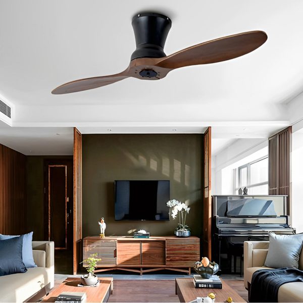 2 Blades Wood 18W LED Dimmable with Remote Mute Modern Ceiling Fans - Image 5