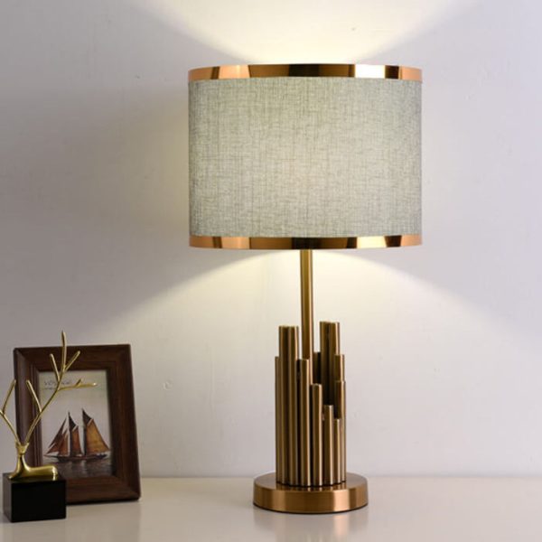 Modern Fabric Light Luxury Simple Cylindrical Design 1-Light Table Lamp - Image 10
