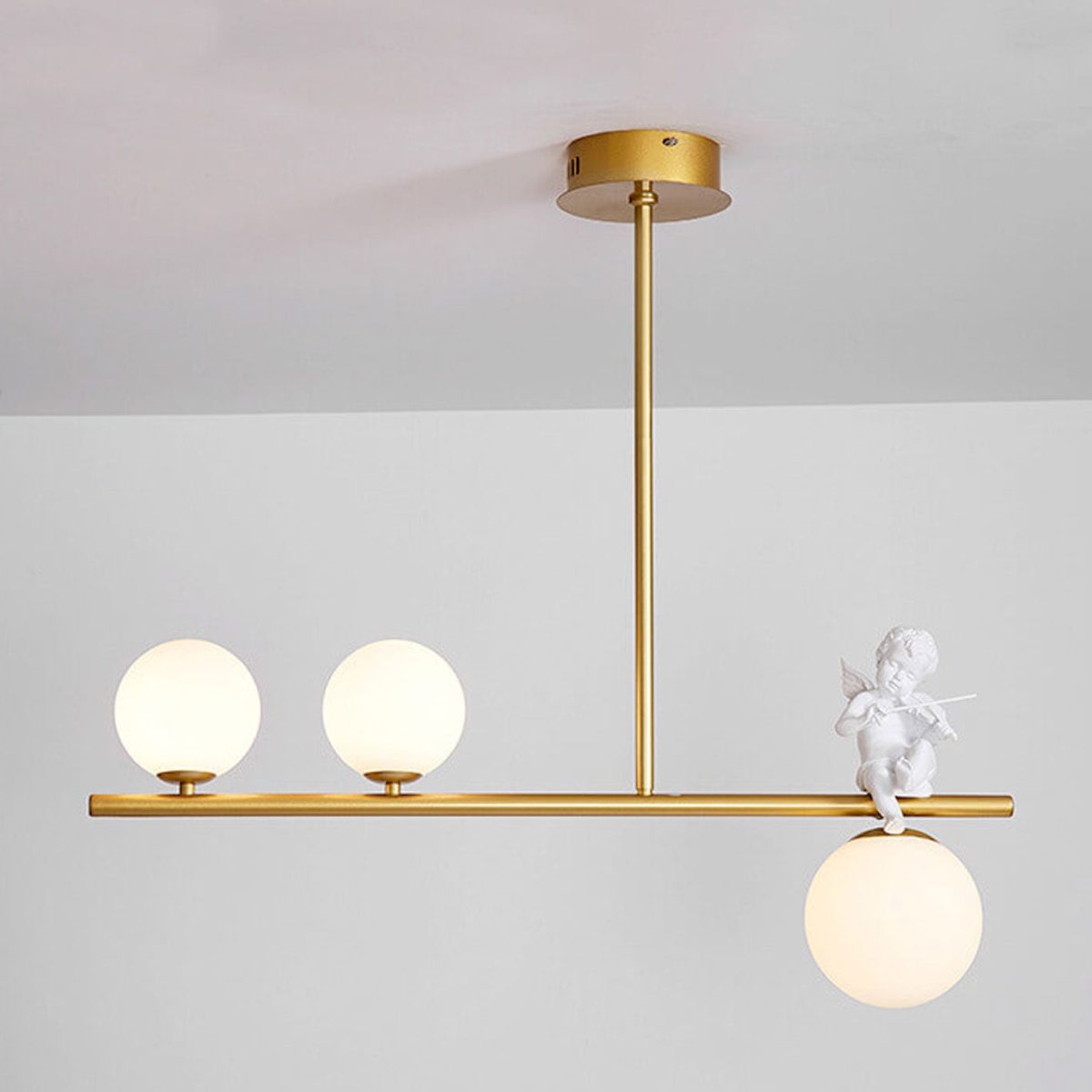 Nordic Luxury Long Glass Ball Angel Island Light 3/4 Light Chandelier - Image 9