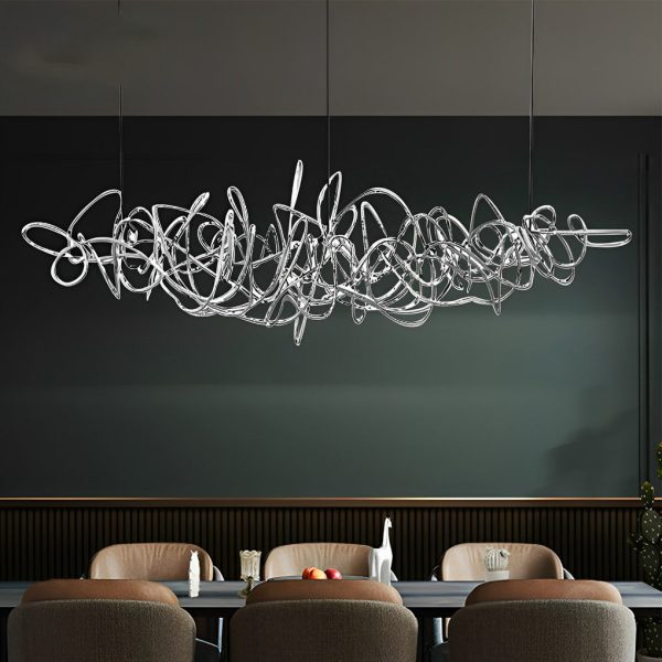 Irregular Creative Electroplate Hardware LED Postmodern Chandelier - Image 4